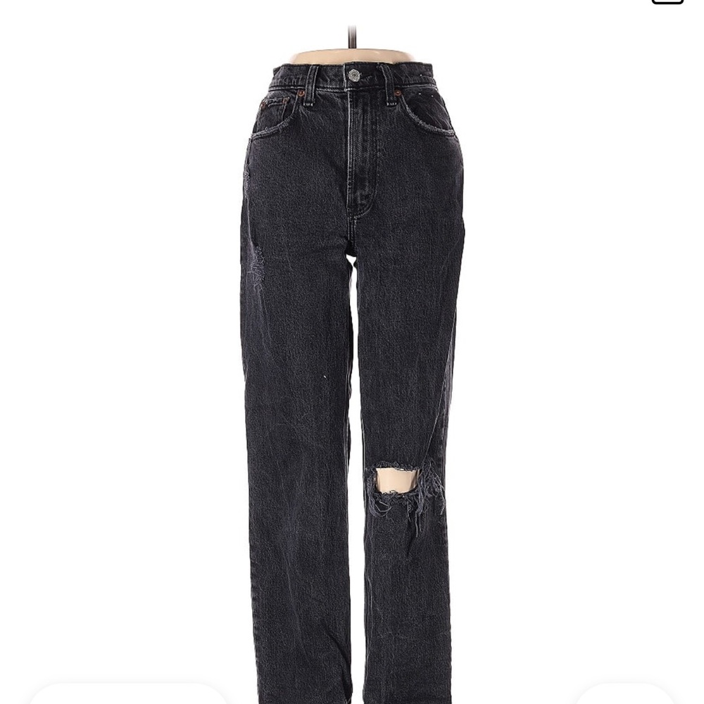 Abercrombie & Fitch - curve love, the dad rise black denim